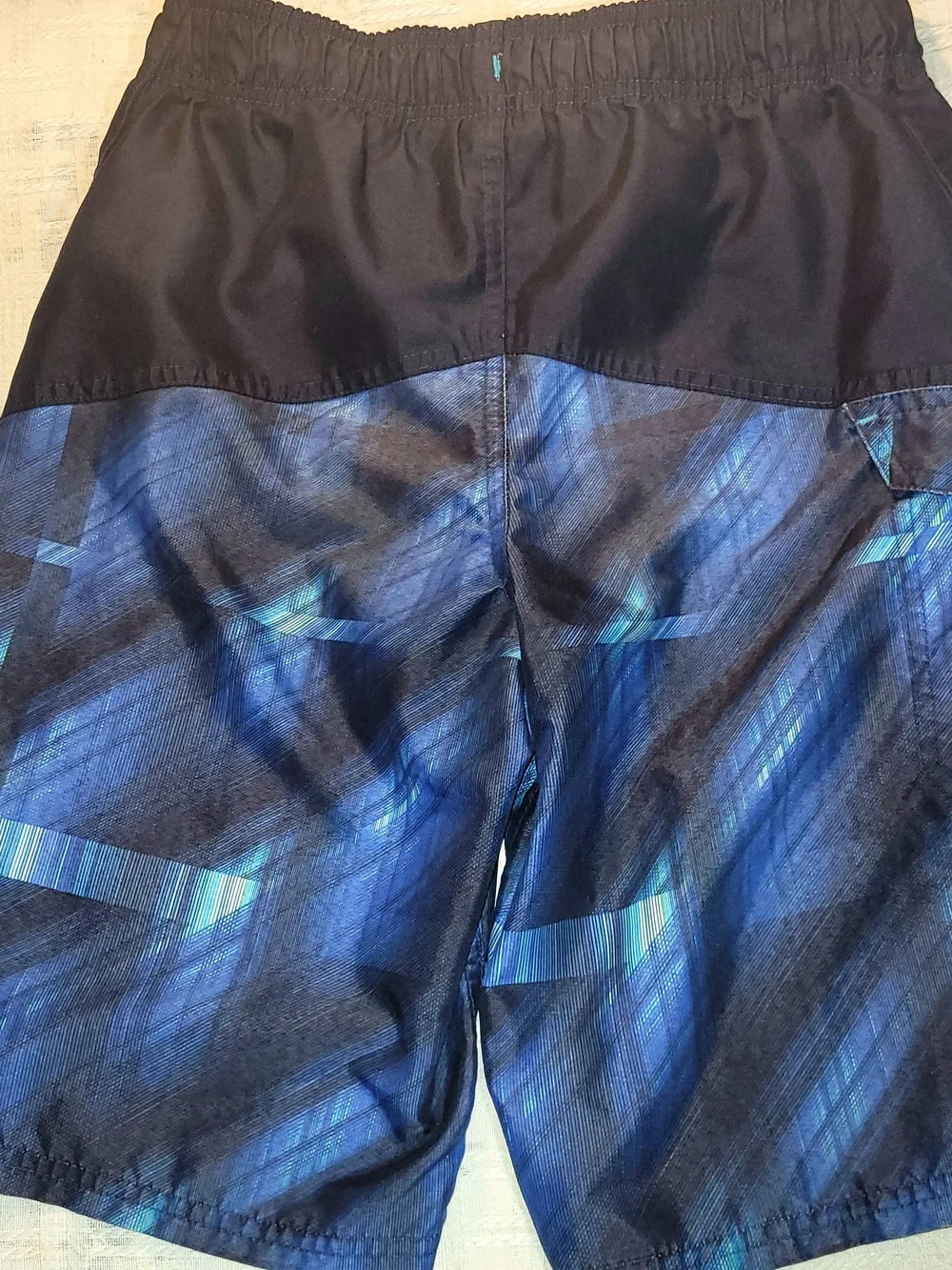 OP Boy's Blue and Black Graphic Swim Board Shorts Size L 10/12